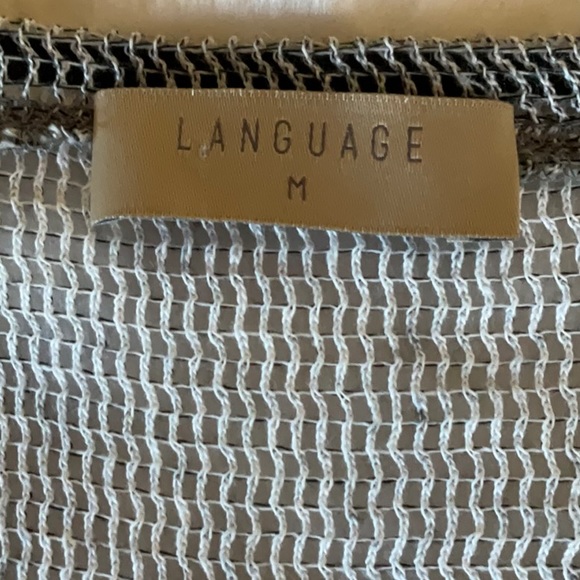 Language 3/4 sleeve M sweater. - Picture 6 of 6